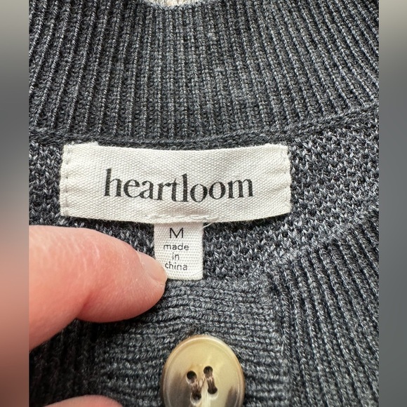 HEARTLOOM Anthropologie Natalia Grey Animal Print Crewneck Sweater - Medium - Picture 11 of 15